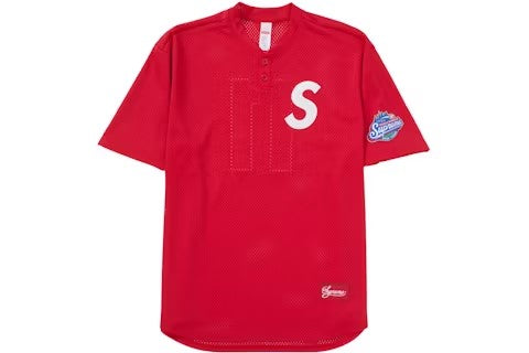 Supreme S Logo Baseball Henley (SS25) Red