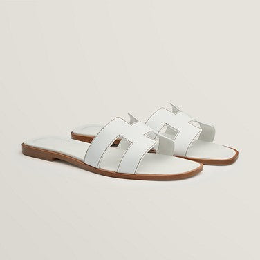 Hermes Oran Sandals White